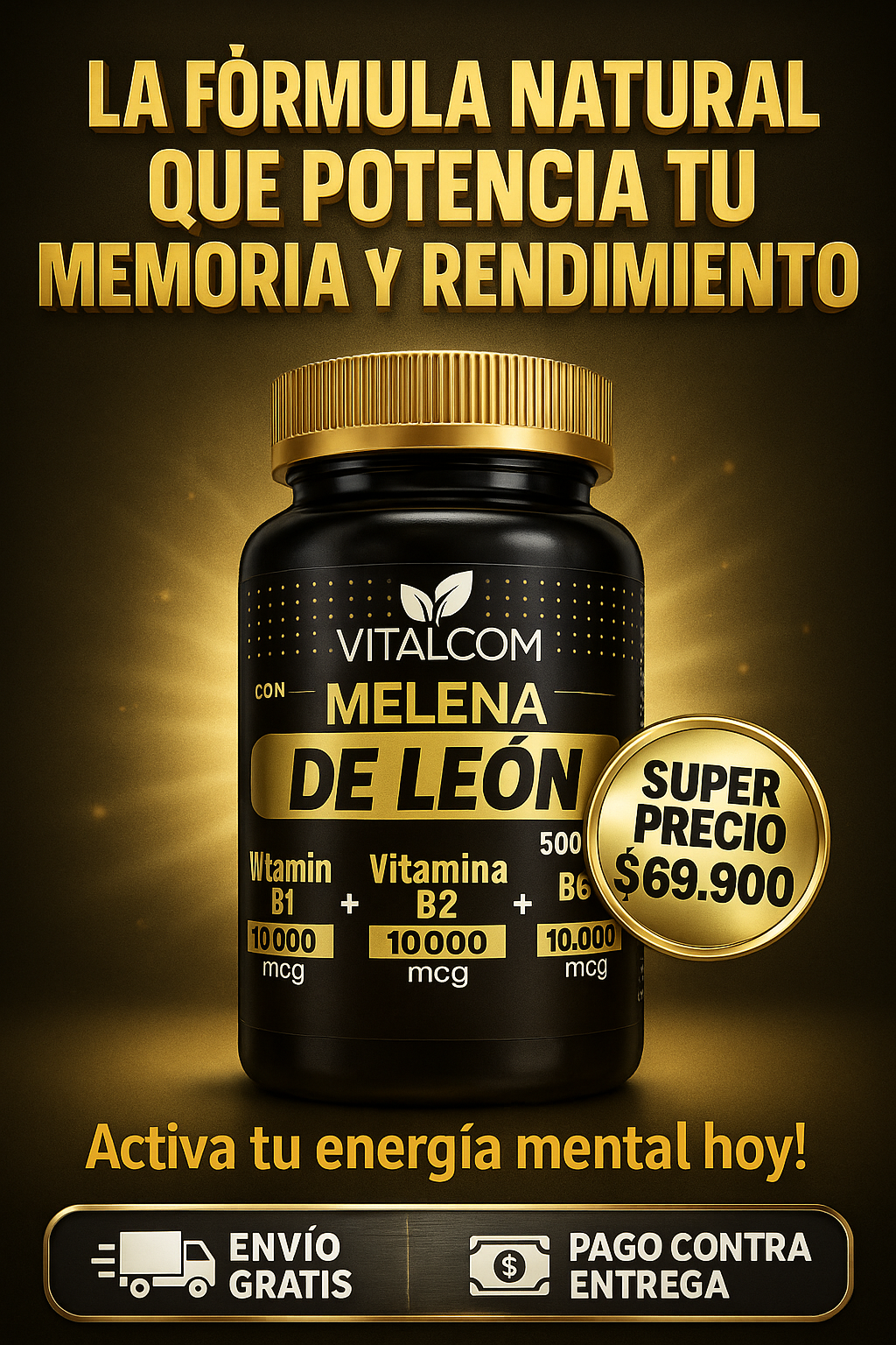 Activa tu mente, potencia tu dia con  MELENA DE LEON X60 CAP