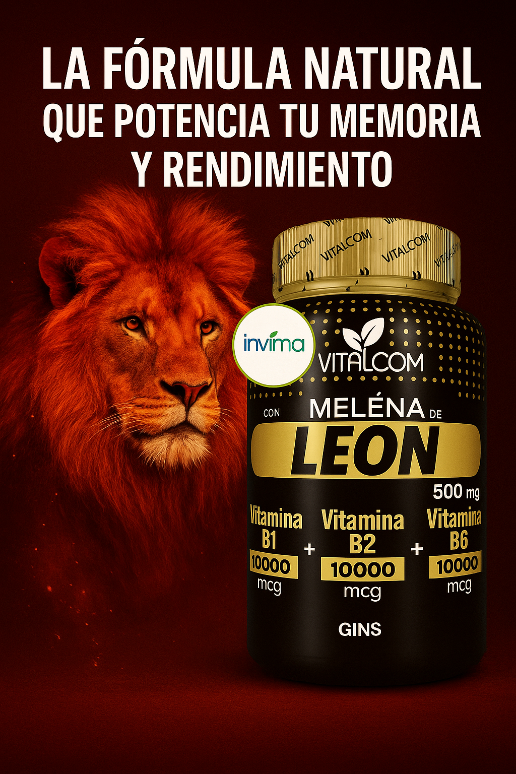 Activa tu mente, potencia tu dia con  MELENA DE LEON X60 CAP